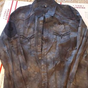 Men's xl Affliction long sleeve button up